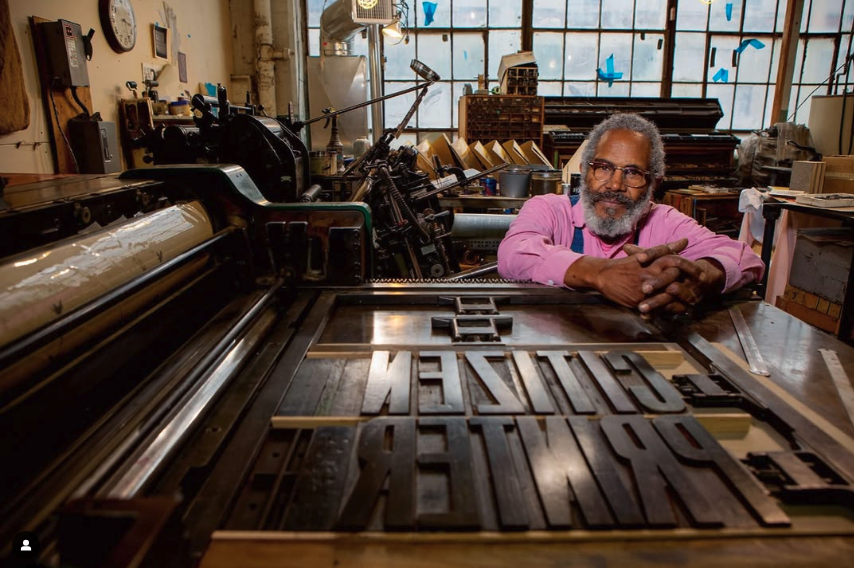 Amos Kennedy Jr. is a letterpress printer from Detroit. His work is on walls around the world. 